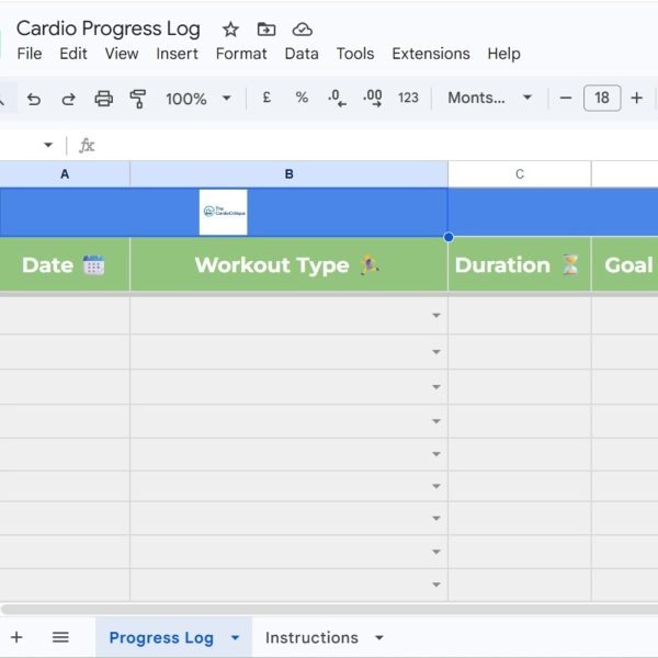 Cardio Progress Log – Treadmill, Bike & Rower